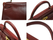 Load image into Gallery viewer, エルメス ケリー32 内縫い ルージュアッシュ ○Y刻印 カーフスキン ゴールド金具 ハンドバッグ 2WAY 美品 中古 4b007904