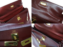 Load image into Gallery viewer, エルメス ケリー32 内縫い ルージュアッシュ ○Y刻印 カーフスキン ゴールド金具 ハンドバッグ 2WAY 美品 中古 4b007904