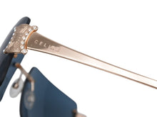 Load image into Gallery viewer, CELINE セリーヌ サングラス アイウェア SC 1048S トリオンフ ラインストーン グリーン ゴールド 1048S 美品 中古 4b007906