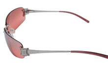 Load image into Gallery viewer, CELINE セリーヌ サングラス アイウェア SC 1047S トリオンフ ラインストーン レッド シルバー 美品 中古 4b007909