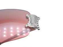 Load image into Gallery viewer, CELINE セリーヌ サングラス アイウェア SC 1047S トリオンフ ラインストーン レッド シルバー 美品 中古 4b007909