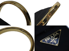 Load image into Gallery viewer, PRADA プラダ ハンドバッグ ワンハンドル トライアングル ロゴ ナイロン ゴールド金具 黒 ブラック 美品 中古 4b007952
