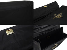 Load image into Gallery viewer, PRADA プラダ ハンドバッグ 33 トライアングルロゴ シングルメタルハンドル イタリア製 ナイロン ブラック ゴールド金具 美品 中古 4b007953