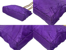 Load image into Gallery viewer, PRADA プラダ チェーンバッグ ショルダーバッグ キルティング イタリア製 ナイロン メタル パープル ゴールド金具 美品 中古 4b007957