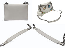 Load image into Gallery viewer, PRADA プラダ ロボット モノクローム チェーンショルダーバッグ 1BD127 サフィアーノレザー アイボリー シルバー金具 良品 中古 4b007961