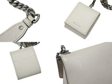 Load image into Gallery viewer, PRADA プラダ ロボット モノクローム チェーンショルダーバッグ 1BD127 サフィアーノレザー アイボリー シルバー金具 良品 中古 4b007961