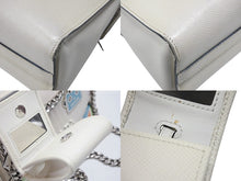 Load image into Gallery viewer, PRADA プラダ ロボット モノクローム チェーンショルダーバッグ 1BD127 サフィアーノレザー アイボリー シルバー金具 良品 中古 4b007961