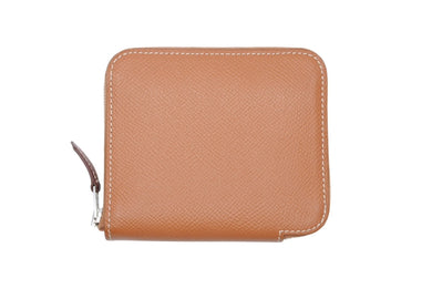 HERMES エルメス コインケース アザップコンパクトシルクイン ヴォーエプソン AU刻印 ゴールド シルバー金具 美品 中古 4b007963