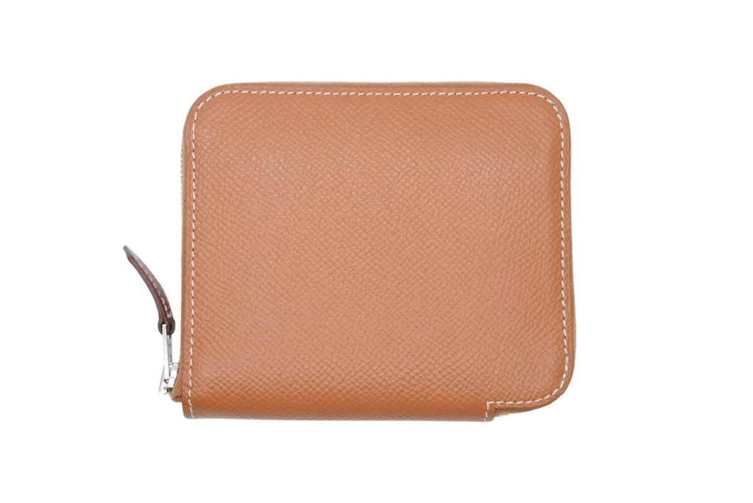 HERMES エルメス コインケース アザップコンパクトシルクイン ヴォーエプソン AU刻印 ゴールド シルバー金具 美品 中古 4b007963