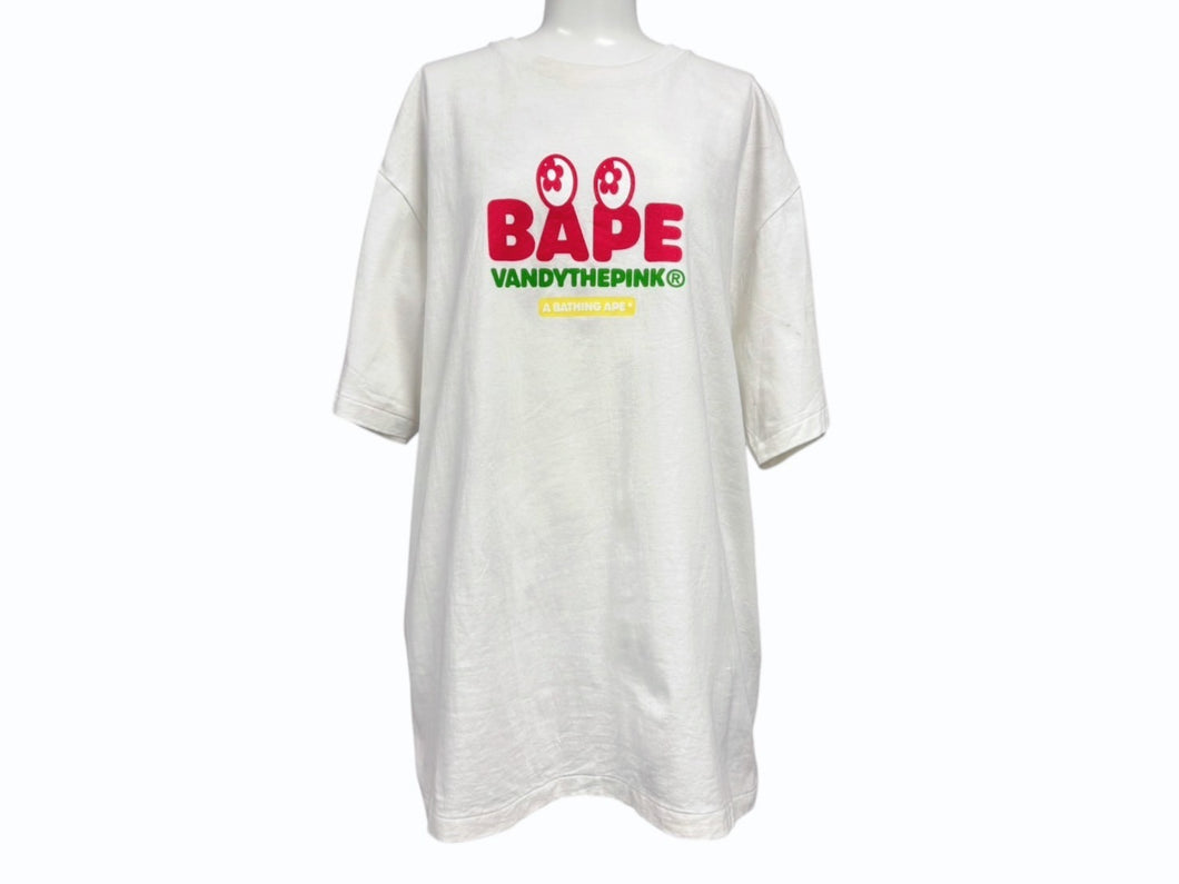 A BATHING APE BAPE GALLERY x VANDY THE PINK アベイシングエイプ ヴァンディザピンク FW24 Baby Milo Tee Tシャツ ホワイト サイズXL 美品 中古 4b007978