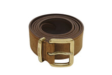 画像をギャラリービューアに読み込む, 極美品 MIUMIU ミュウミュウ スウェードレザー ロゴバックルベルト 5CC536 サイズ36/90 全長約122.5cm ブラウン 中古 4b008039