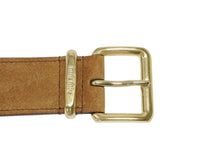 画像をギャラリービューアに読み込む, 極美品 MIUMIU ミュウミュウ スウェードレザー ロゴバックルベルト 5CC536 サイズ36/90 全長約122.5cm ブラウン 中古 4b008039