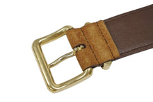 画像をギャラリービューアに読み込む, 極美品 MIUMIU ミュウミュウ スウェードレザー ロゴバックルベルト 5CC536 サイズ36/90 全長約122.5cm ブラウン 中古 4b008039