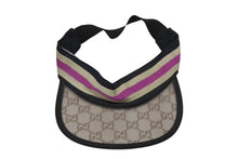 画像をギャラリービューアに読み込む, GUCCI グッチ サンバイザー キャップ GGマーク ポリエステル コットン ブラウン サイズM 美品 中古 4b008042