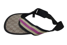 画像をギャラリービューアに読み込む, GUCCI グッチ サンバイザー キャップ GGマーク ポリエステル コットン ブラウン サイズM 美品 中古 4b008042