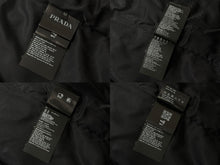 Load image into Gallery viewer, PRADA プラダ 22AW Re-Nylon PLATE LOGO BOMBER JACKET 三角プレートロゴ ナイロンボンバージャケット SGH038 R121 ブラック サイズ52 美品 中古 4b008055