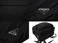 Load image into Gallery viewer, PRADA プラダ リュック バックパック 2VZ066 トライアングルロゴ ナイロン ブラック シルバー金具 良品 中古 4b008056