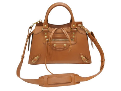 極美品 BALENCIAGA バレンシアガ ネオクラシックシティ 2WAYバッグ 678629 ブラウン レザー ゴールド金具 中古 4b008070