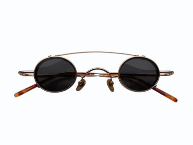 極美品 FUJIYAMA MEGANE 富士山眼鏡 サングラス FJG0010 ゴールド ブラウン サイズ33◻︎50 中古 4b008092