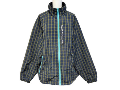 新品未使用 Supreme シュプリーム Plaid Track Jacket プラッドトラックジャケット 25FW ネイビー イエロー ミニチェック柄 サイズM 4b008131