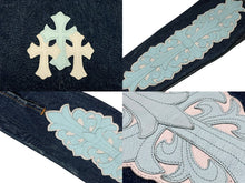 画像をギャラリービューアに読み込む, 極美品 CHROME HEARTS クロムハーツ × LEVI&#39;S リーバイス デニムジャケット フローラル クロスパッチ デニムジャケット サイズ10Y 中古 4b008137