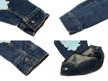 画像をギャラリービューアに読み込む, 極美品 CHROME HEARTS クロムハーツ × LEVI&#39;S リーバイス デニムジャケット フローラル クロスパッチ デニムジャケット サイズ10Y 中古 4b008137