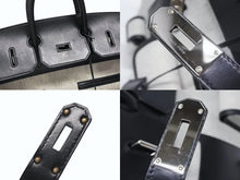 Load image into Gallery viewer, HERMES エルメス オータクロア40 カーゴ ハンドバッグ トワルアッシュ ヴォーエバーカーフ エクリュ ブラック Z刻印 2021年 SV金具 美品 中古 4b008142