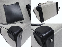 Load image into Gallery viewer, HERMES エルメス オータクロア40 カーゴ ハンドバッグ トワルアッシュ ヴォーエバーカーフ エクリュ ブラック Z刻印 2021年 SV金具 美品 中古 4b008142