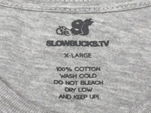 画像をギャラリービューアに読み込む, SlowBucksTv スロウバックスティービー Tシャツ 半袖 グレー グリーン コットン サイズXL 美品 中古 4b008143