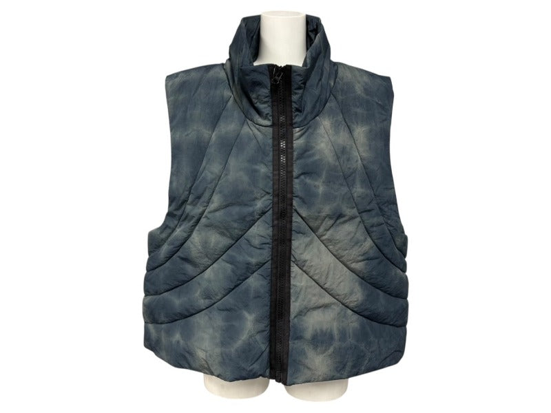 新品未使用 FFFPOSTALSERVICE トリプルエフポスタルサービス BP VEST ダウンベスト サイズ4 ブルー タイダイ柄 中古 4b008160