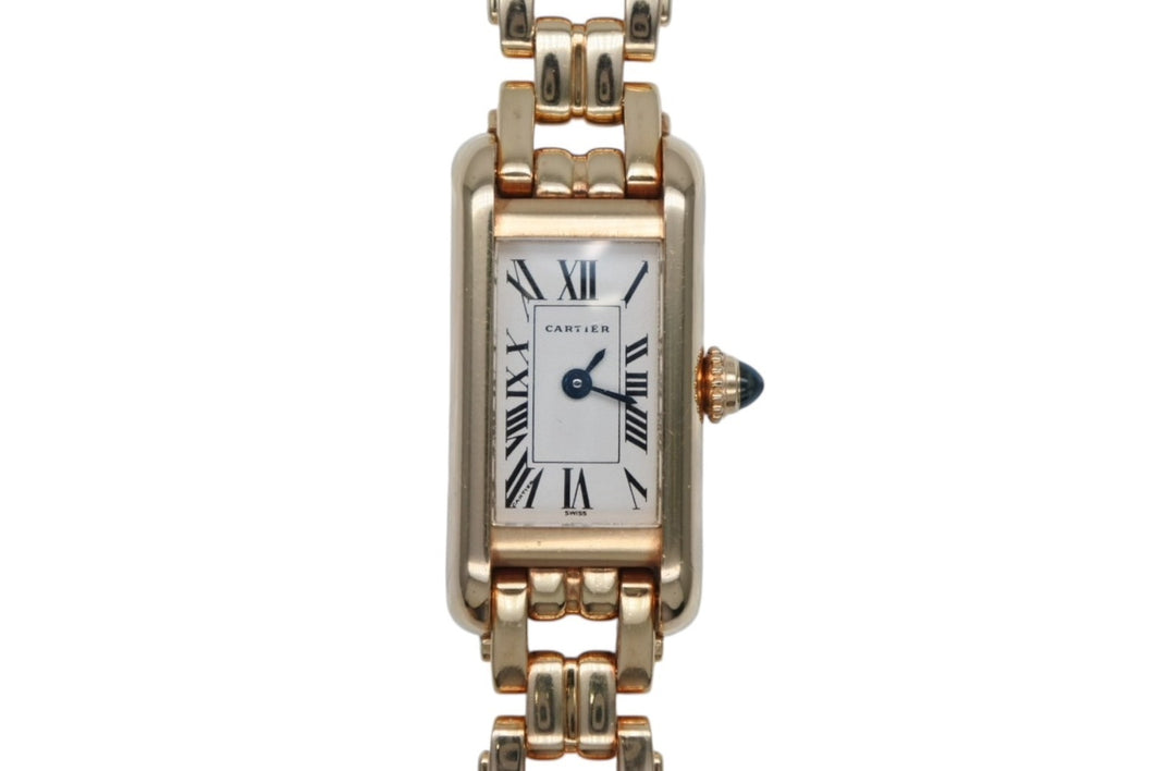 CARTIER カルティエ タンク アロンジェ 腕時計 重量約42.5g クォーツ K18イエローゴールド スイス製 レディース 美品 中古 4b008177