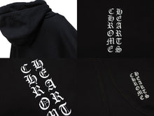 画像をギャラリービューアに読み込む, CHROME HEARTS クロムハーツ 袖プリント プルオーバーパーカー フーディ サイズXL ブラック 美品 中古 4b008187