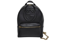 画像をギャラリービューアに読み込む, 極美品 GUCCI グッチ ソーホー インターロッキングG リュック 431570 520981 レザー ブラック ゴールド金具 中古 4b008190