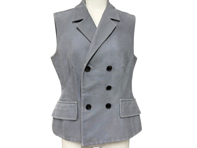 Christian Dior クリスチャンディオール ダブルブレスト ベスト ブルータザール 021G05A6005 グレー シルク サイズ 38 良品 中古 4b008196