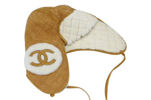 画像をギャラリービューアに読み込む, 新品未使用 CHANEL シャネル ココネージュ フライトキャップ ウシャンカ AAA429 ココマーク ムートン スウェード 中古 4b008210