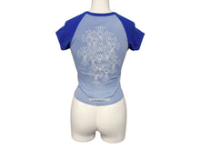 画像をギャラリービューアに読み込む, CHROME HEARTS クロムハーツ CROSS RAGLAN TEE セメタリークロス ラグラン 半袖Tシャツ ブルー サイズXS 良品 中古 4b008220