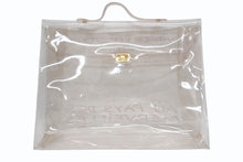 Load image into Gallery viewer, HERMES エルメス ビニールケリー 不思議の国 エルメスへの旅展 ハンドバッグ トートバッグ クリア 透明 ビニール ゴールド金具 美品 中古 4b008239