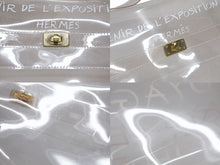 Load image into Gallery viewer, HERMES エルメス ビニールケリー 不思議の国 エルメスへの旅展 ハンドバッグ トートバッグ クリア 透明 ビニール ゴールド金具 美品 中古 4b008239