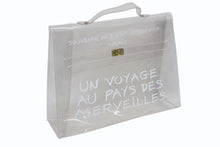 Load image into Gallery viewer, HERMES エルメス ビニールケリー 不思議の国 エルメスへの旅展 ハンドバッグ トートバッグ クリア 透明 ビニール ゴールド金具 美品 中古 4b008240