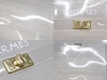 Load image into Gallery viewer, HERMES エルメス ビニールケリー 不思議の国 エルメスへの旅展 ハンドバッグ トートバッグ クリア 透明 ビニール ゴールド金具 美品 中古 4b008240