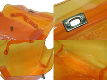 Load image into Gallery viewer, HERMES エルメス ビニールケリー 不思議の国 エルメスへの旅展 ハンドバッグ トートバッグ オレンジ クリア 透明 ビニール ゴールド金具 美品 中古 4b008241