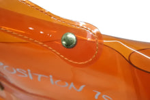 Load image into Gallery viewer, HERMES エルメス ビニールケリー 不思議の国 エルメスへの旅展 ハンドバッグ トートバッグ オレンジ クリア 透明 ビニール ゴールド金具 美品 中古 4b008241