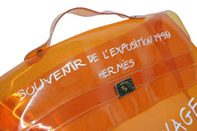Load image into Gallery viewer, HERMES エルメス ビニールケリー 不思議の国 エルメスへの旅展 ハンドバッグ トートバッグ オレンジ クリア 透明 ビニール ゴールド金具 美品 中古 4b008241