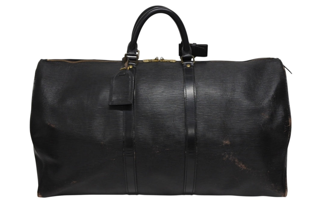 LOUIS VUITTON ルイヴィトン ボストンバッグ トラベルバッグ M42942 キーポル55 ブラック エピレザー ゴールド金具 良品 中古 4b008254