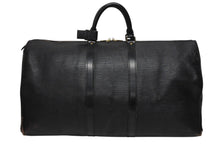 画像をギャラリービューアに読み込む, LOUIS VUITTON ルイヴィトン ボストンバッグ トラベルバッグ M42942 キーポル55 ブラック エピレザー ゴールド金具 良品 中古 4b008254