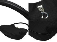 画像をギャラリービューアに読み込む, CHRISTIAN DIOR クリスチャンディオール トロッター ワンショルダーバッグ キャンバス 03-RU-1007 ブラック シルバー金具 美品 中古 4b008269