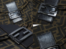 画像をギャラリービューアに読み込む, FENDI フェンディ マンマバケット ワンショルダーバッグ ズッカ柄 ブラウン キャンバス レザー シルバー金具 美品 中古 4b008283