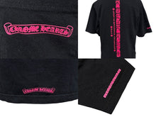画像をギャラリービューアに読み込む, CHROME HEARTS クロムハーツ 半袖Tシャツ サイズS スクロールラベルロゴ プリント CHプラス ブラック ピンク 美品 中古 4b008284