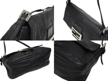 画像をギャラリービューアに読み込む, FENDI フェンディ ミニ マンマバケット ワンショルダーバッグ 8BR180 レザー ブラック シルバー金具 極美品 中古 4b008288