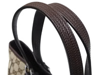 画像をギャラリービューアに読み込む, GUCCI グッチ GGキャンバス トートバッグ 113019 ベージュ ブラウン レザー シルバー金具 イタリア製 美品 中古 4b008290